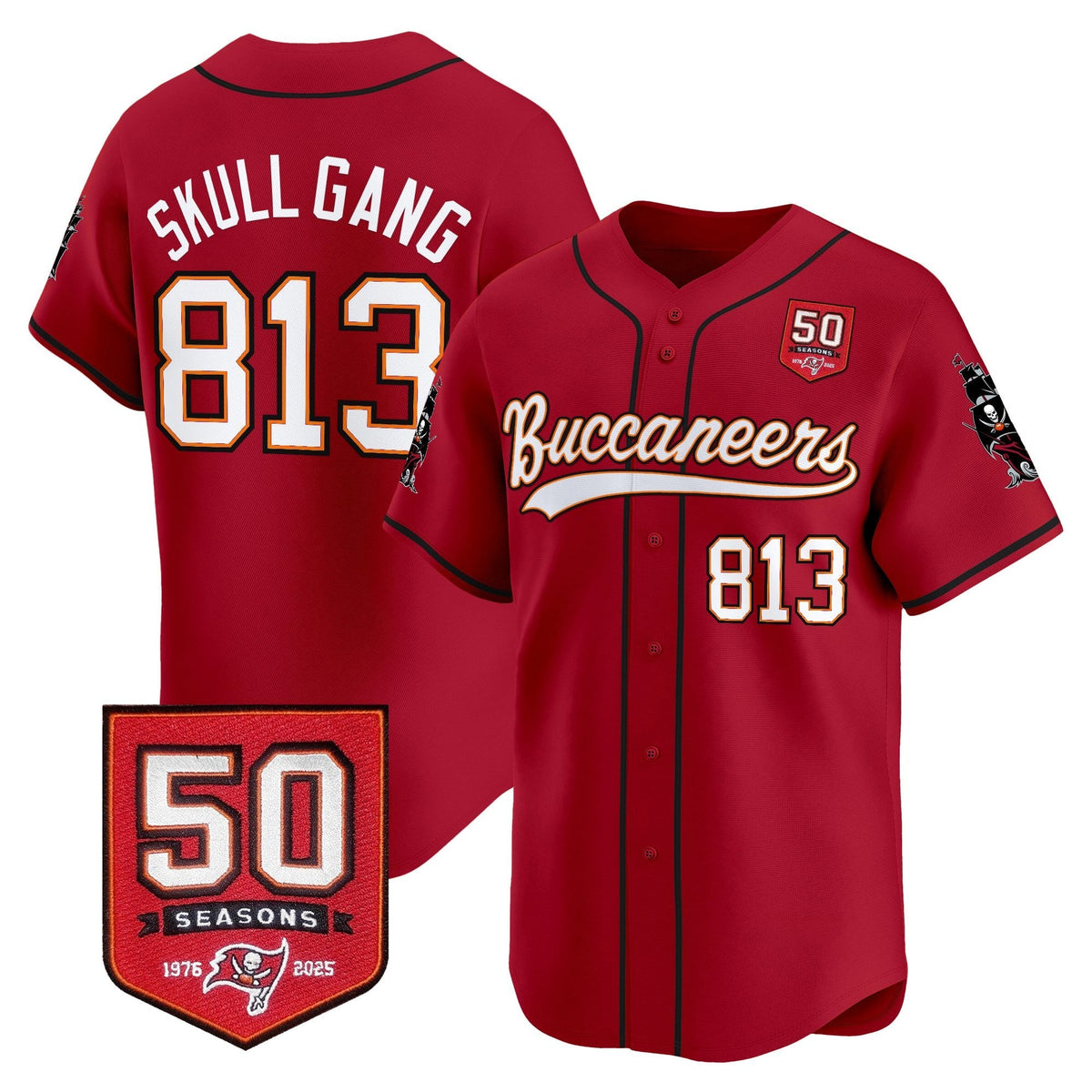 TB 50th Season Patch Vapor Baseball Jersey - All Stitched