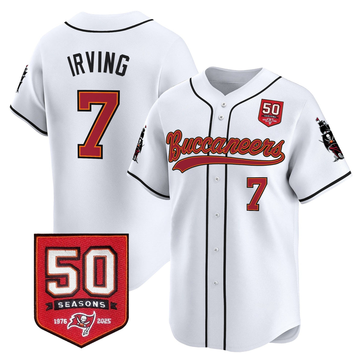 TB 50th Season Patch Vapor Baseball Jersey - All Stitched