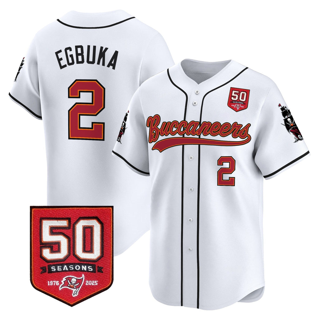 TB 50th Season Patch Vapor Baseball Jersey - All Stitched