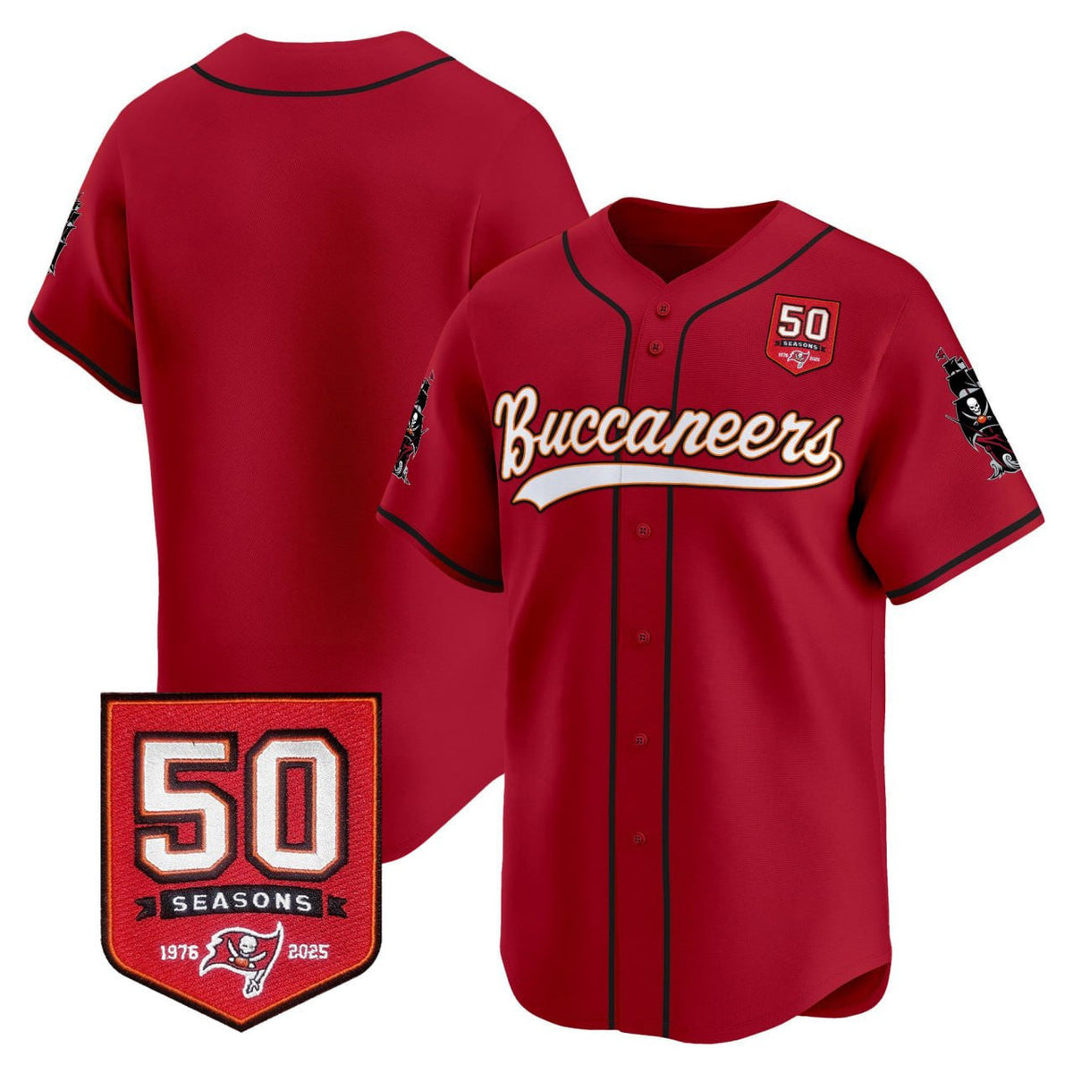 TB 50th Season Patch Vapor Baseball Jersey - All Stitched