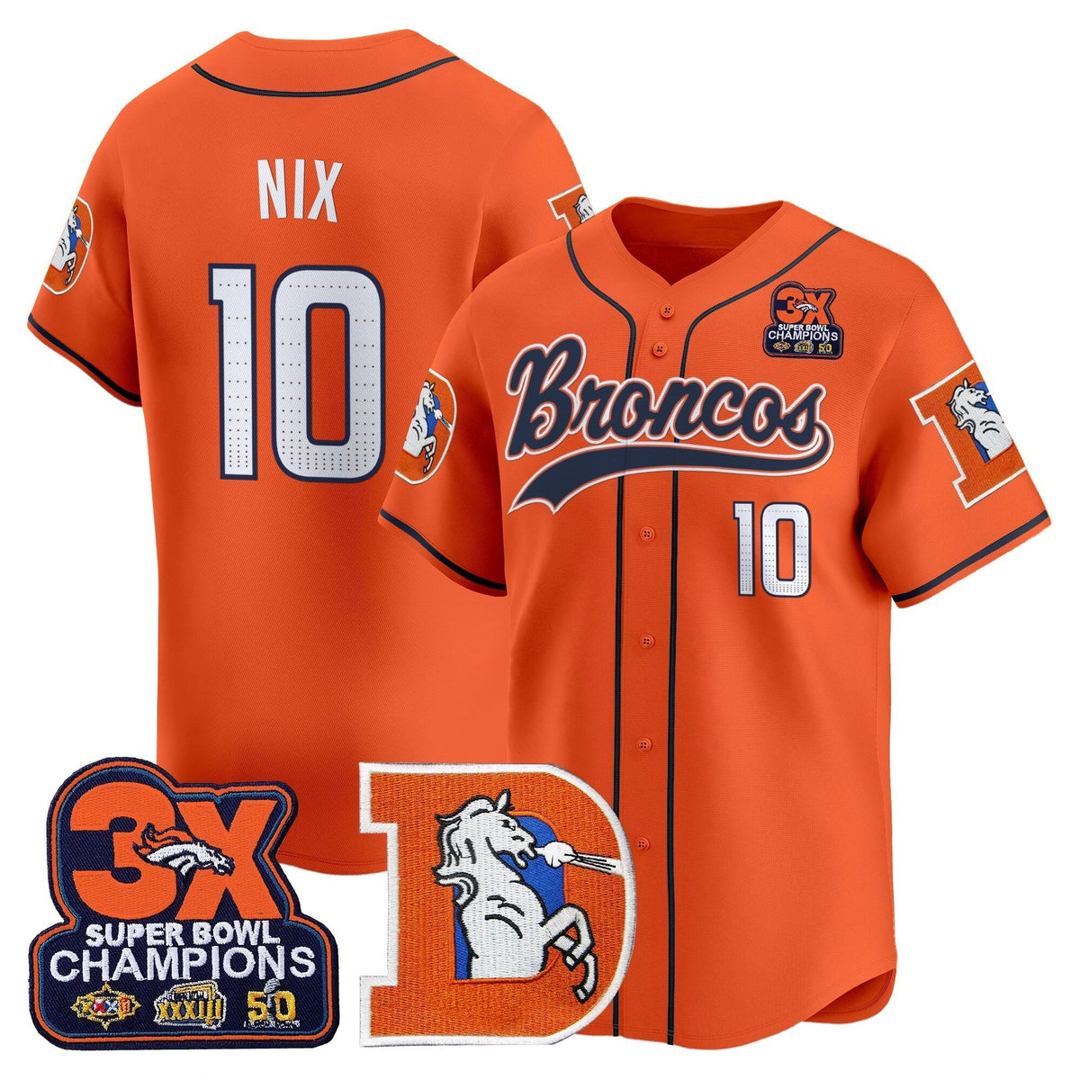 DEN Throwback Vapor Baseball Jersey - All Stitched