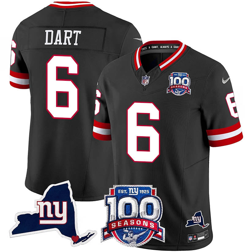 NYG 100th Season & State Patch Vapor Limited Jersey