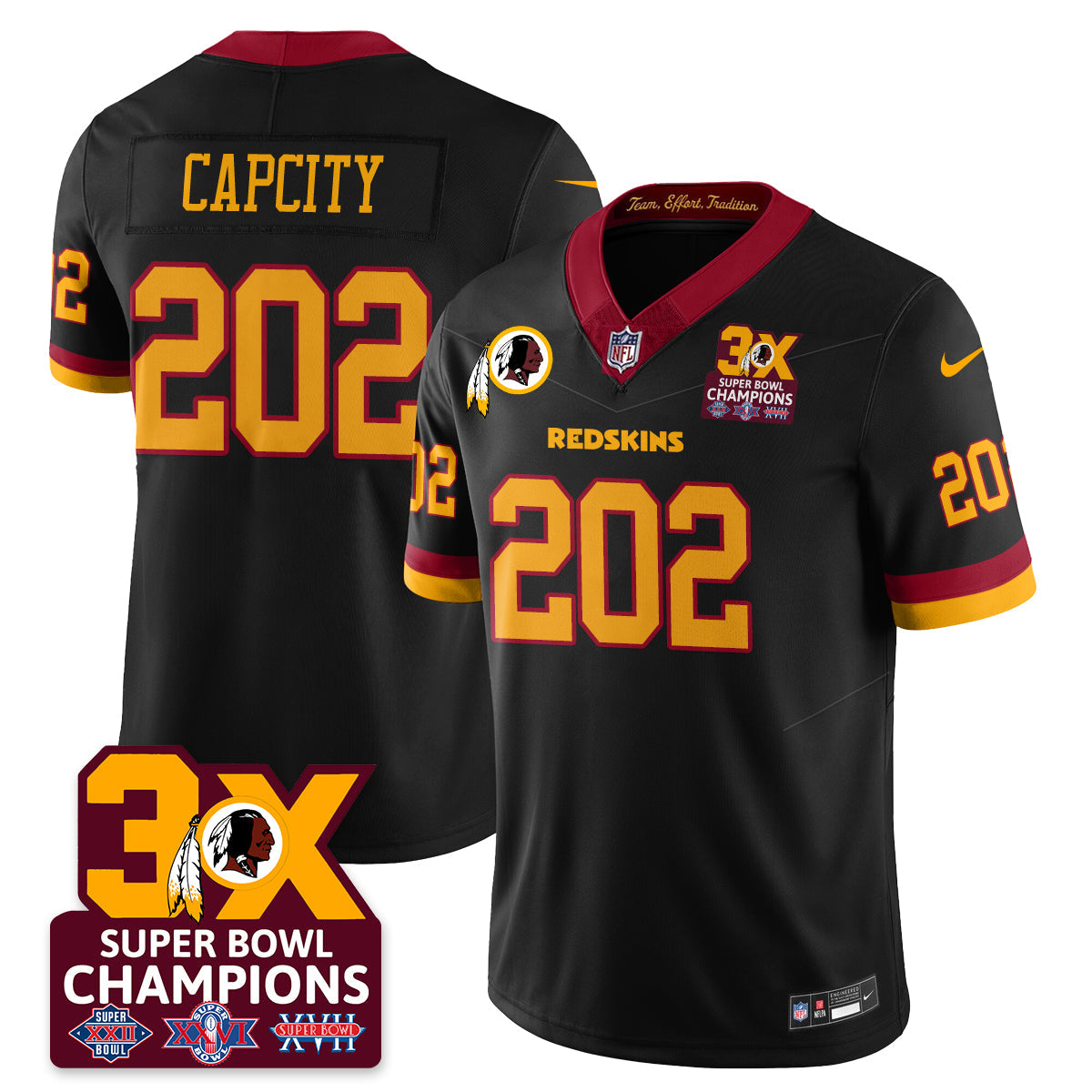WAS 3-Time Champions Patch Vapor Limited Jersey