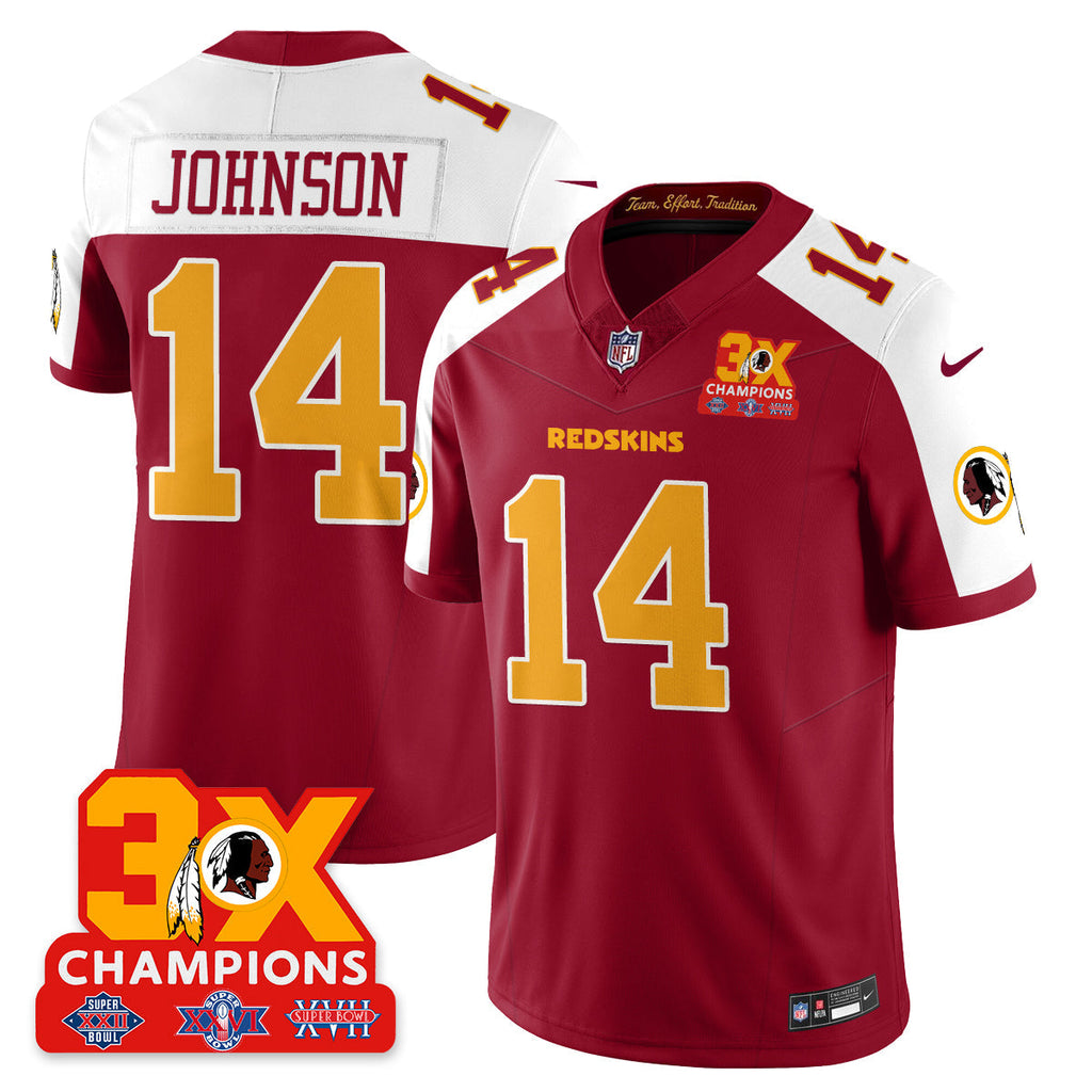WAS 3-Time Champions Patch Vapor Limited Throwback Jersey