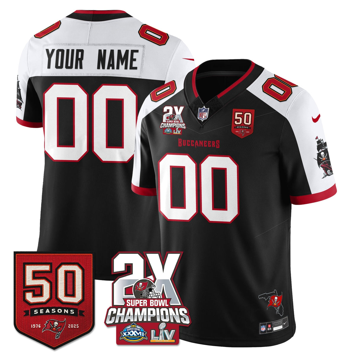 TB 2-Time Champions Patch Vapor Limited Jersey