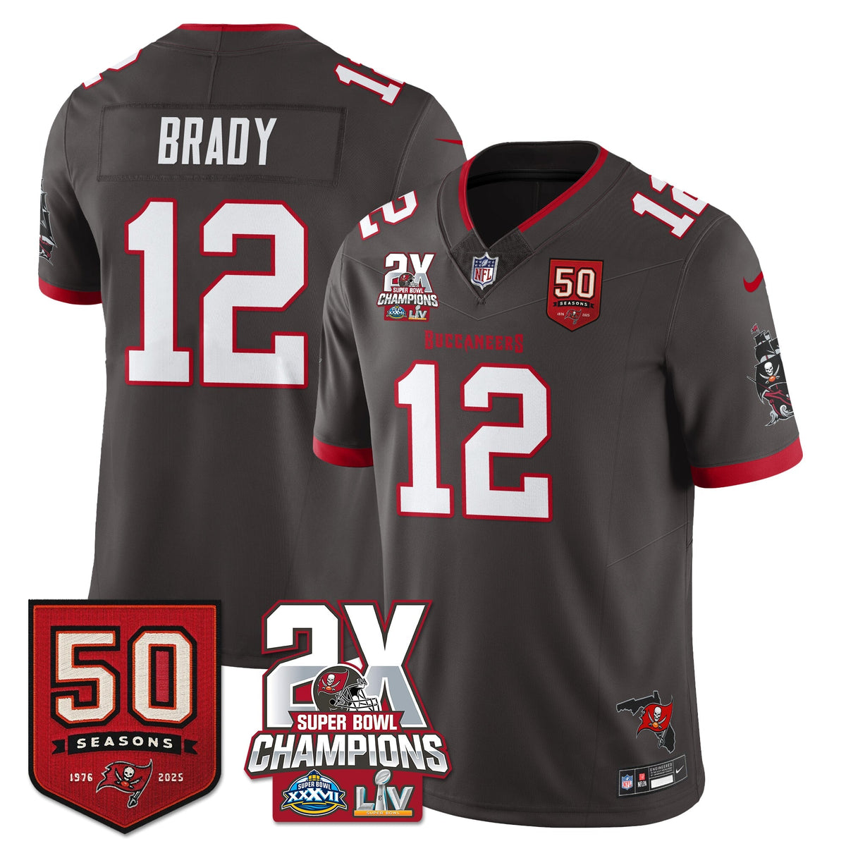 TB 2-Time Champions Patch Vapor Limited Jersey