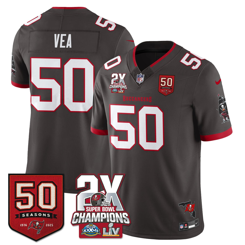 TB 2-Time Champions Patch Vapor Limited Jersey