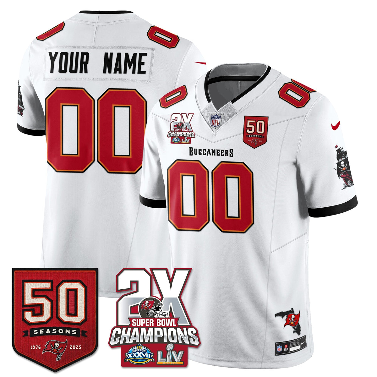 TB 2-Time Champions Patch Vapor Limited Jersey