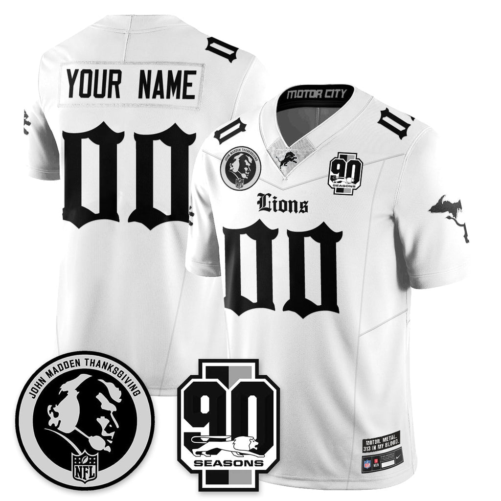 DET 'Gothic 90th Season' Vapor Limited Jersey - John Madden Patch