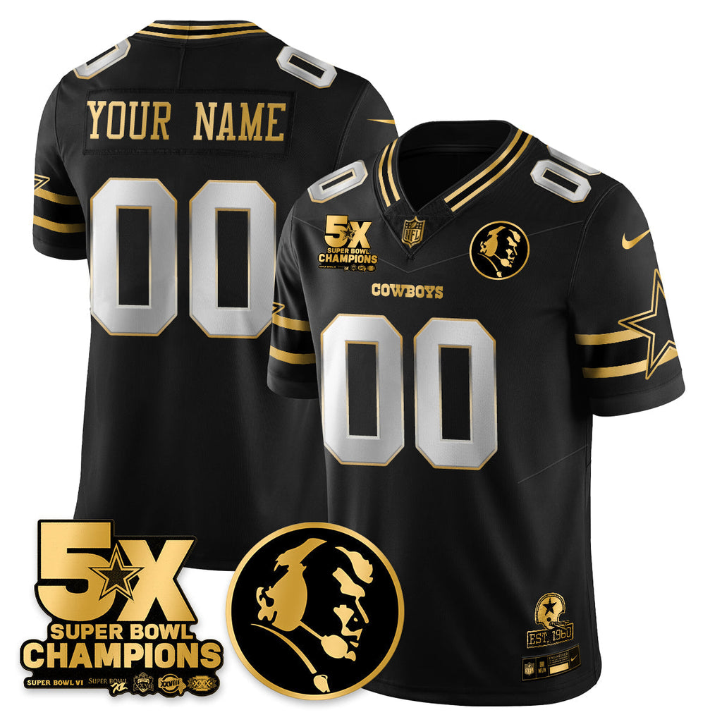 DAL 5-Time Champions Vapor Limited Gold Jersey - John Madden Patch