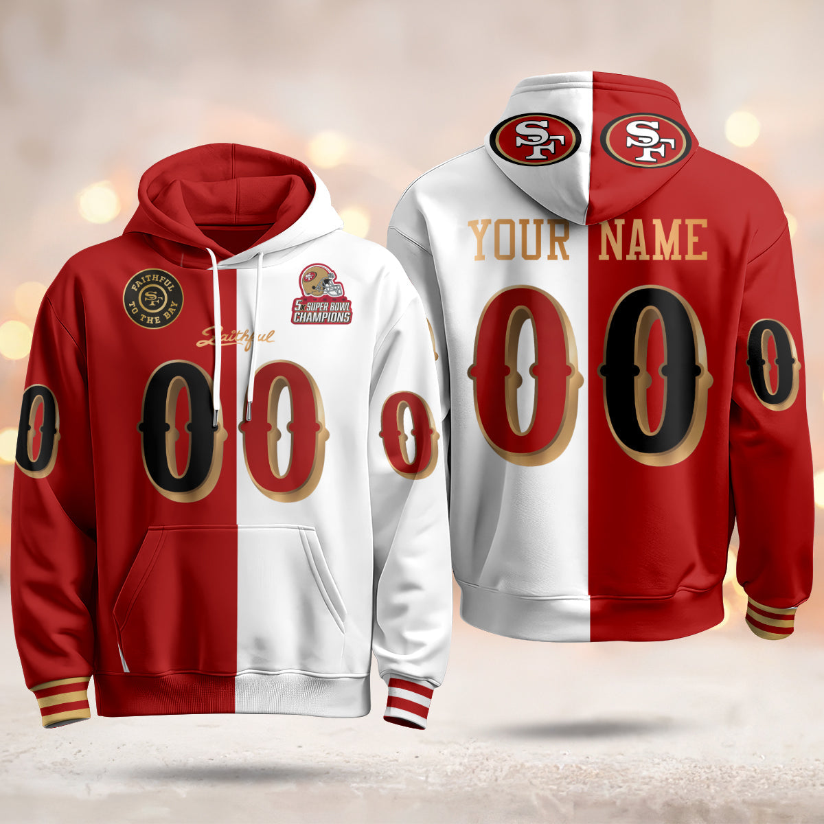 SF Rivalries 5x Champions & Faithful To The Bay Vapor Limited Custom Hoodie - Stitched