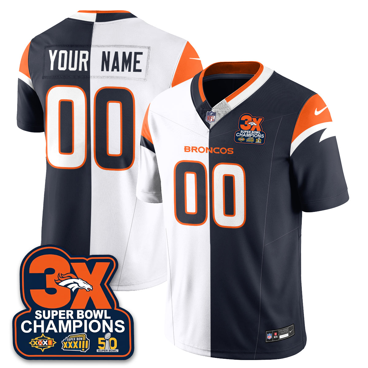 DEN 3-Time Champions Patch Vapor Limited Split Jersey