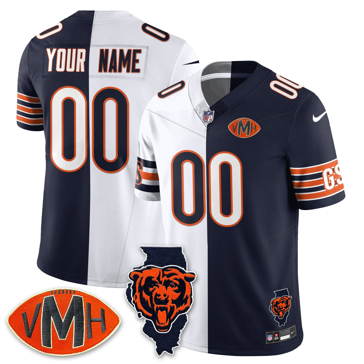 CHI Honor Virginia Halas McCaskey Split Jersey
