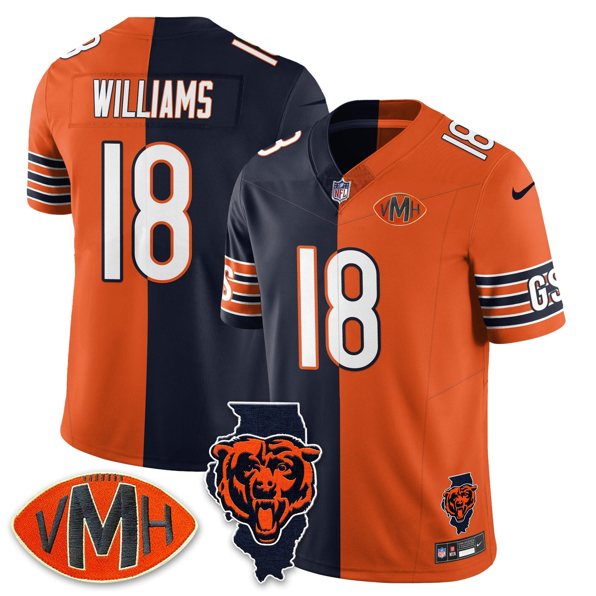 CHI Honor Virginia Halas McCaskey Split Jersey