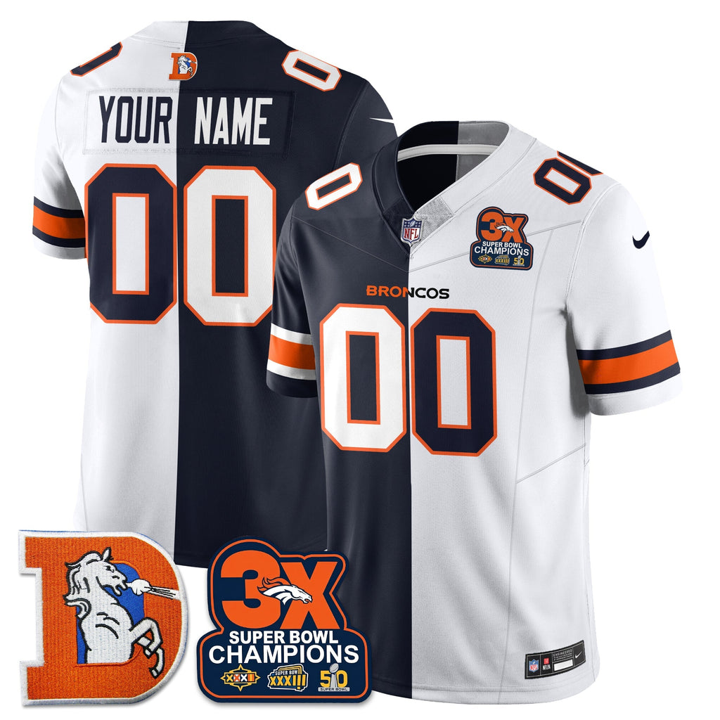 DEN 3-Time Champions Patch Throwback Vapor Limited Split Jersey