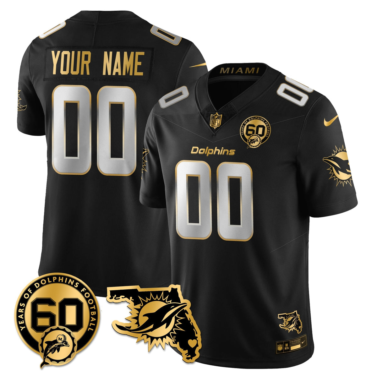 MIA 60th Season Vapor Limited Gold Jersey