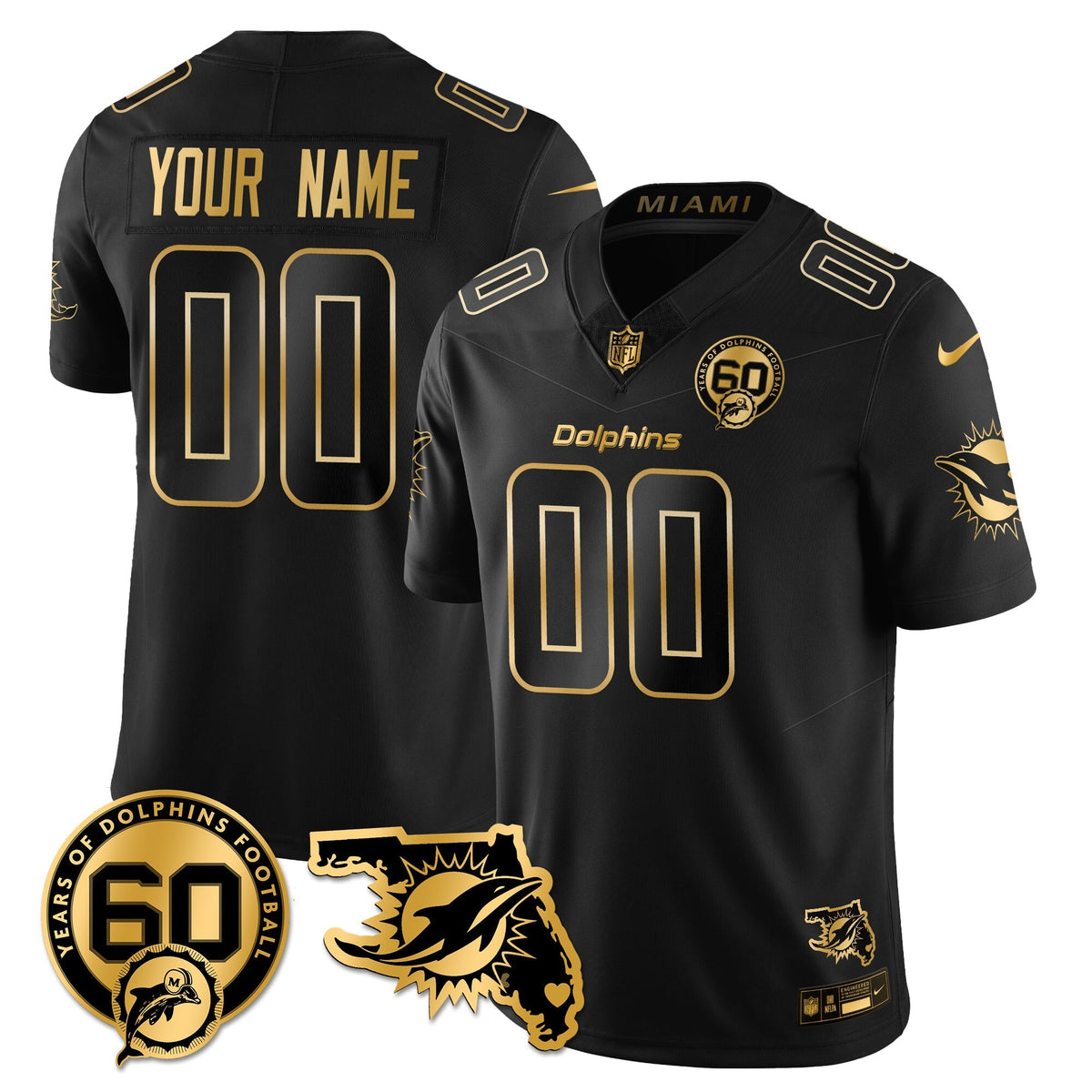 MIA 60th Season Vapor Limited Gold Jersey