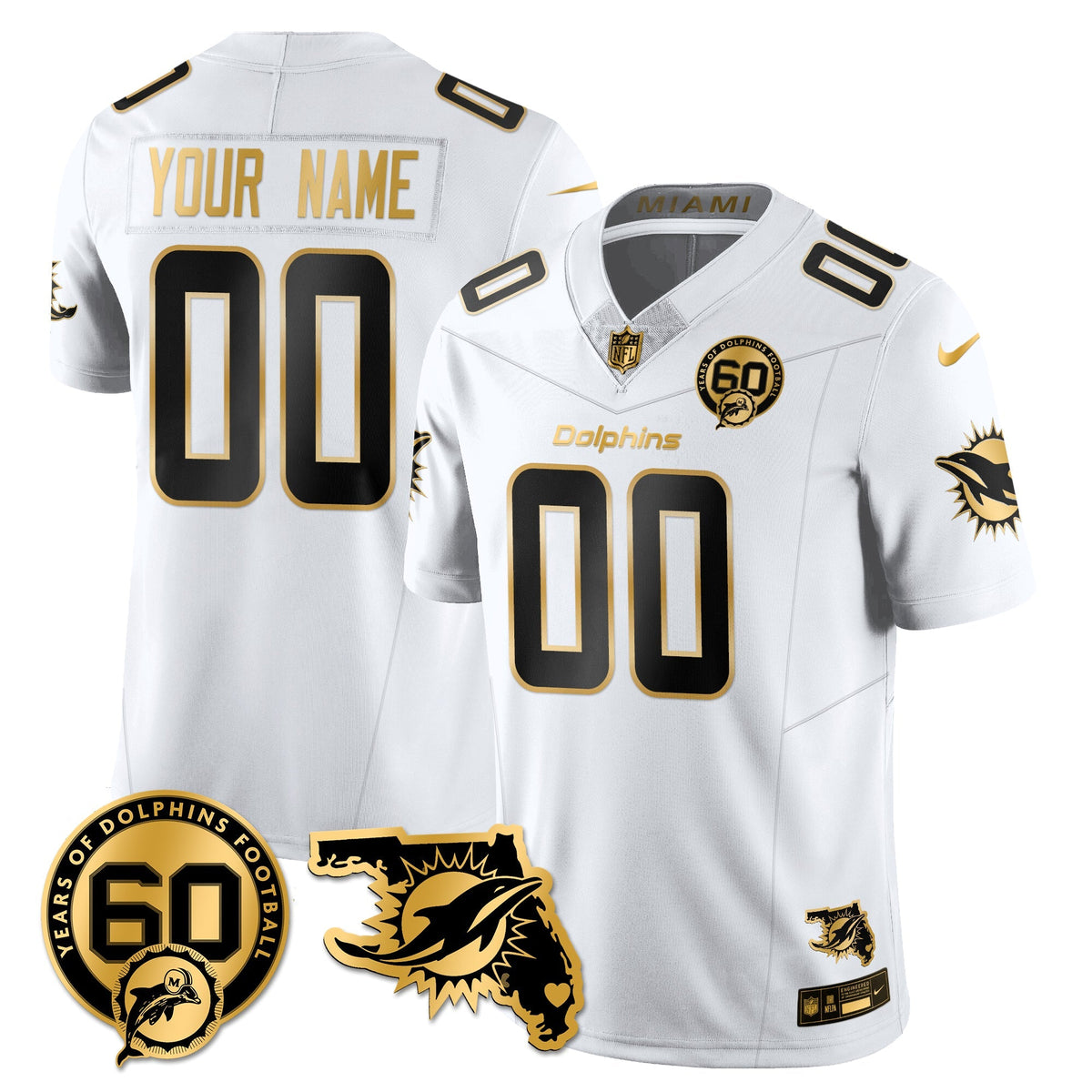 MIA 60th Season Vapor Limited Gold Jersey