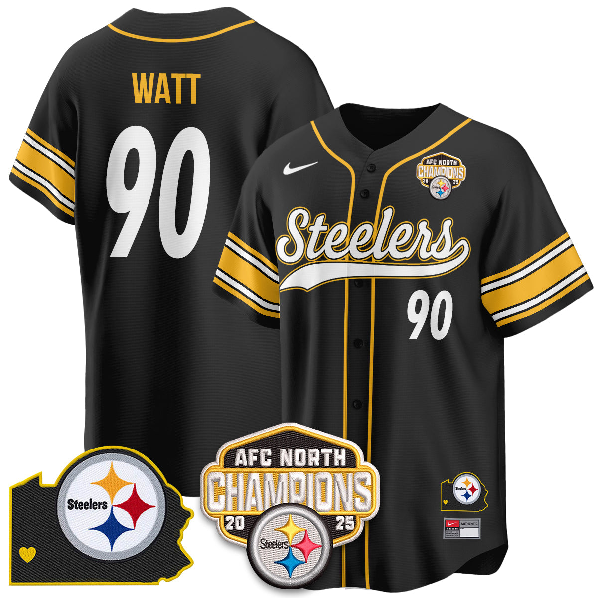 PIT AFC North Division Champions Vapor Limited Baseball Jersey - All Stitched