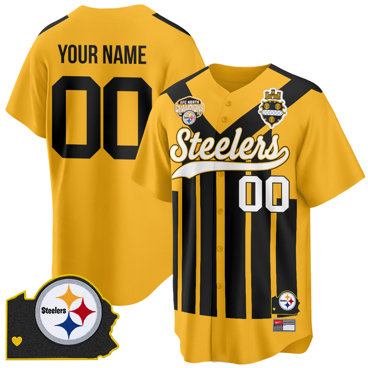 PIT AFC North Division Champions Vapor Limited Baseball Jersey - All Stitched