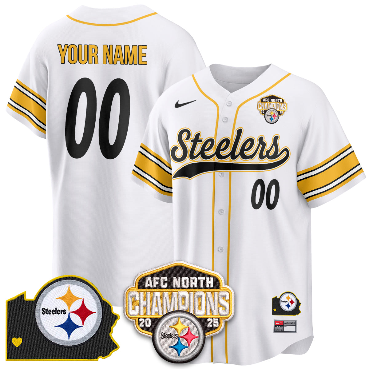 PIT AFC North Division Champions Vapor Limited Baseball Jersey - All Stitched