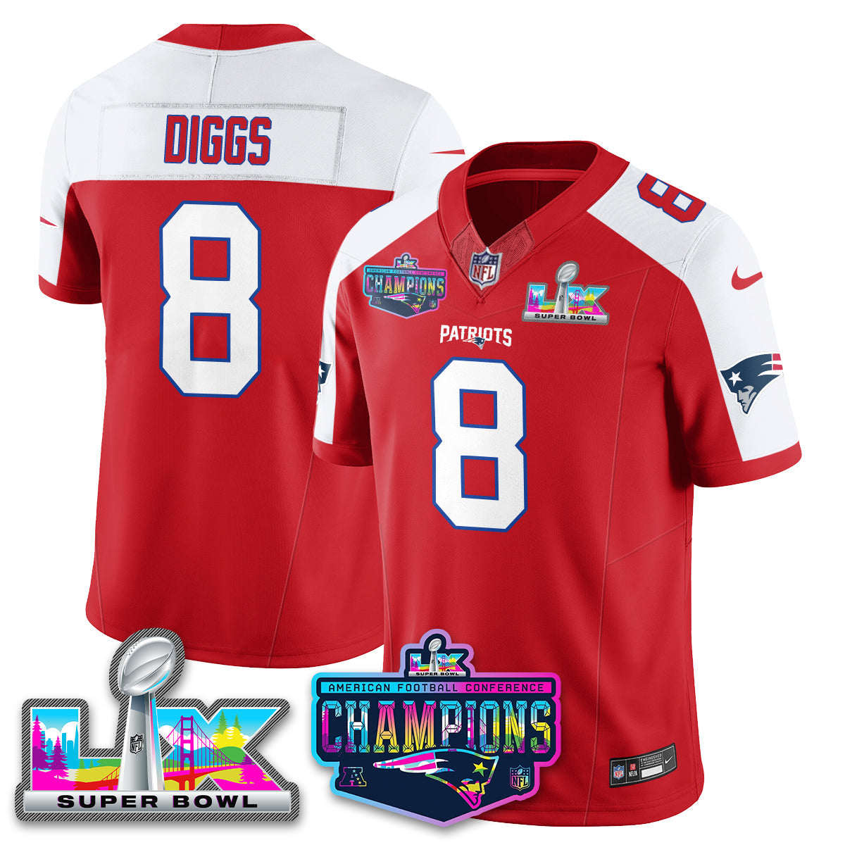 NE 2025 Vapor Jersey - AFC Champions Limited Patch