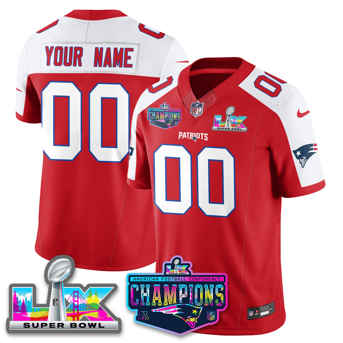 NE 2025 Vapor Jersey - AFC Champions Limited Patch