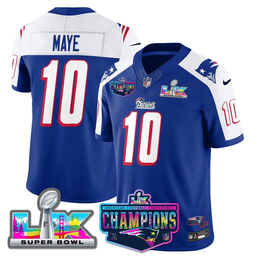 NE 1996 Throwback Limited Vapor Jersey - 2025 AFC Champions Limited Patch