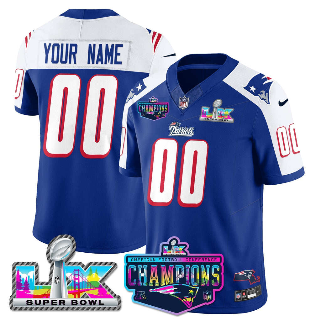 NE 1996 Throwback Limited Vapor Jersey - 2025 AFC Champions Limited Patch