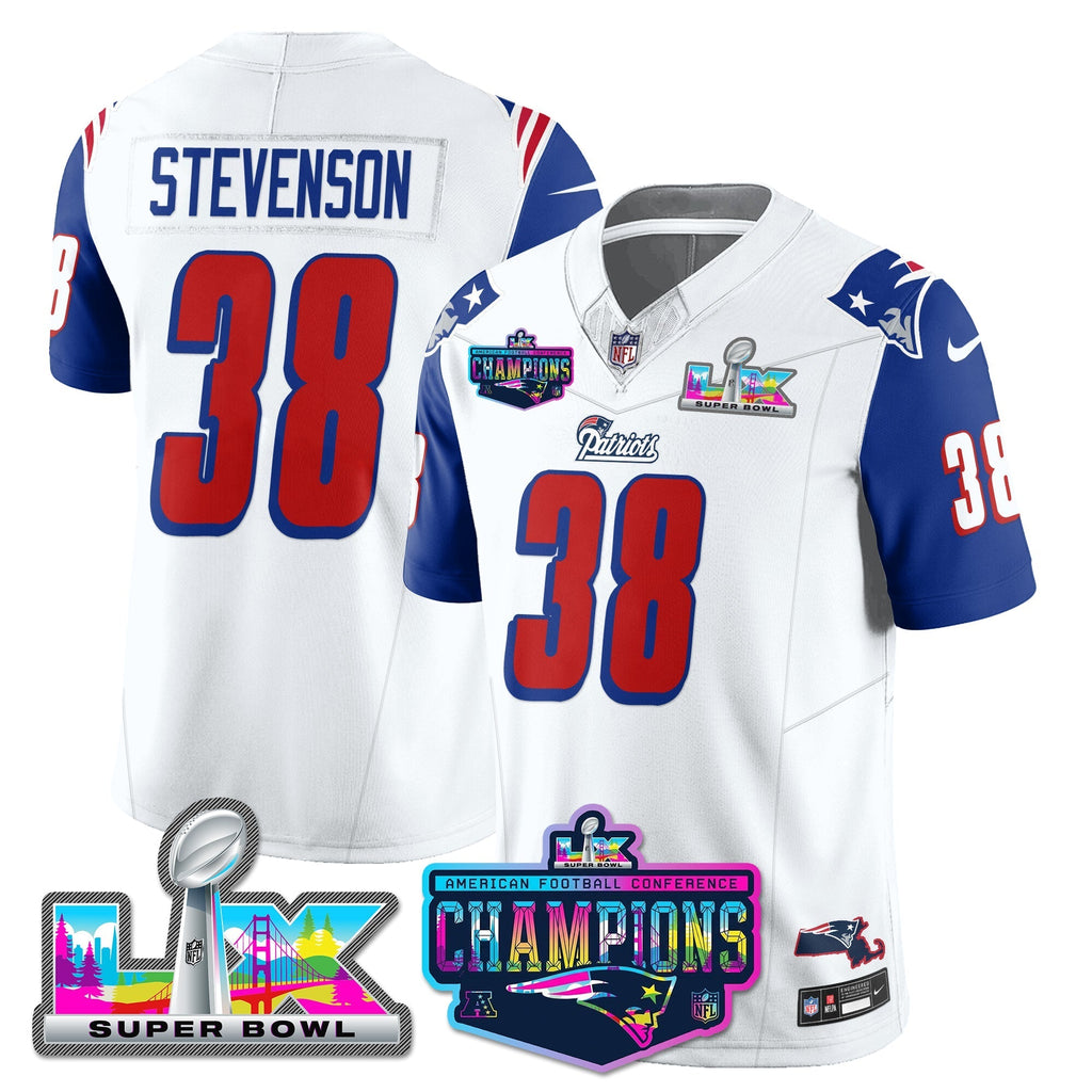 NE 1996 Throwback Limited Vapor Jersey - 2025 AFC Champions Limited Patch