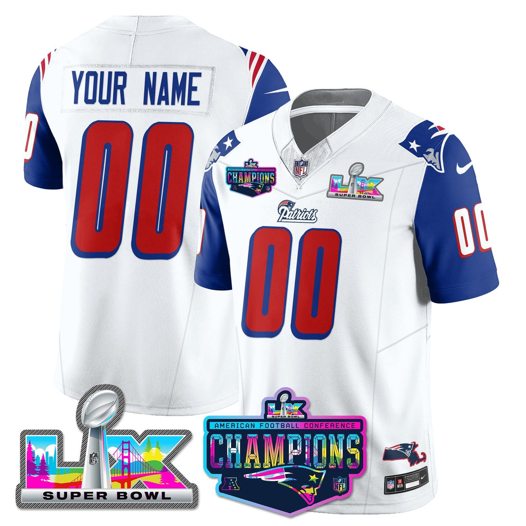 NE 1996 Throwback Limited Vapor Jersey - 2025 AFC Champions Limited Patch