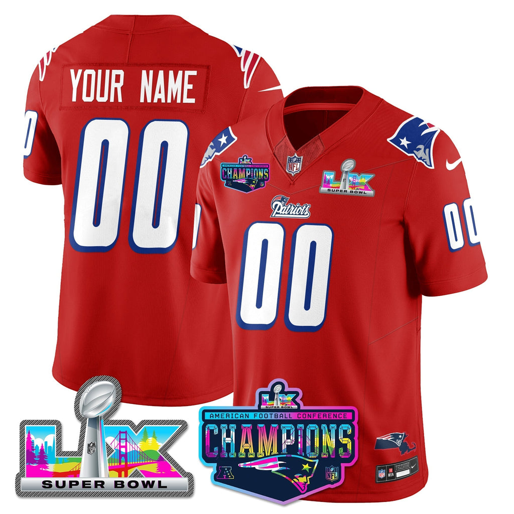 NE 1996 Throwback Limited Vapor Jersey - 2025 AFC Champions Limited Patch
