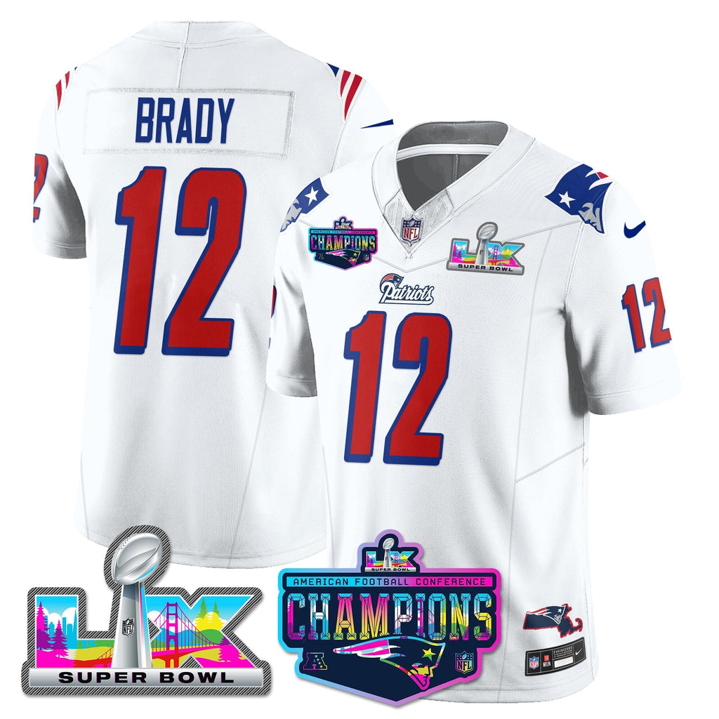 NE 1996 Throwback Limited Vapor Jersey - 2025 AFC Champions Limited Patch