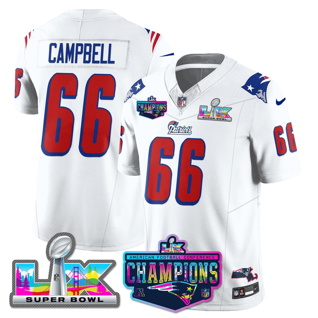 NE 1996 Throwback Limited Vapor Jersey - 2025 AFC Champions Limited Patch