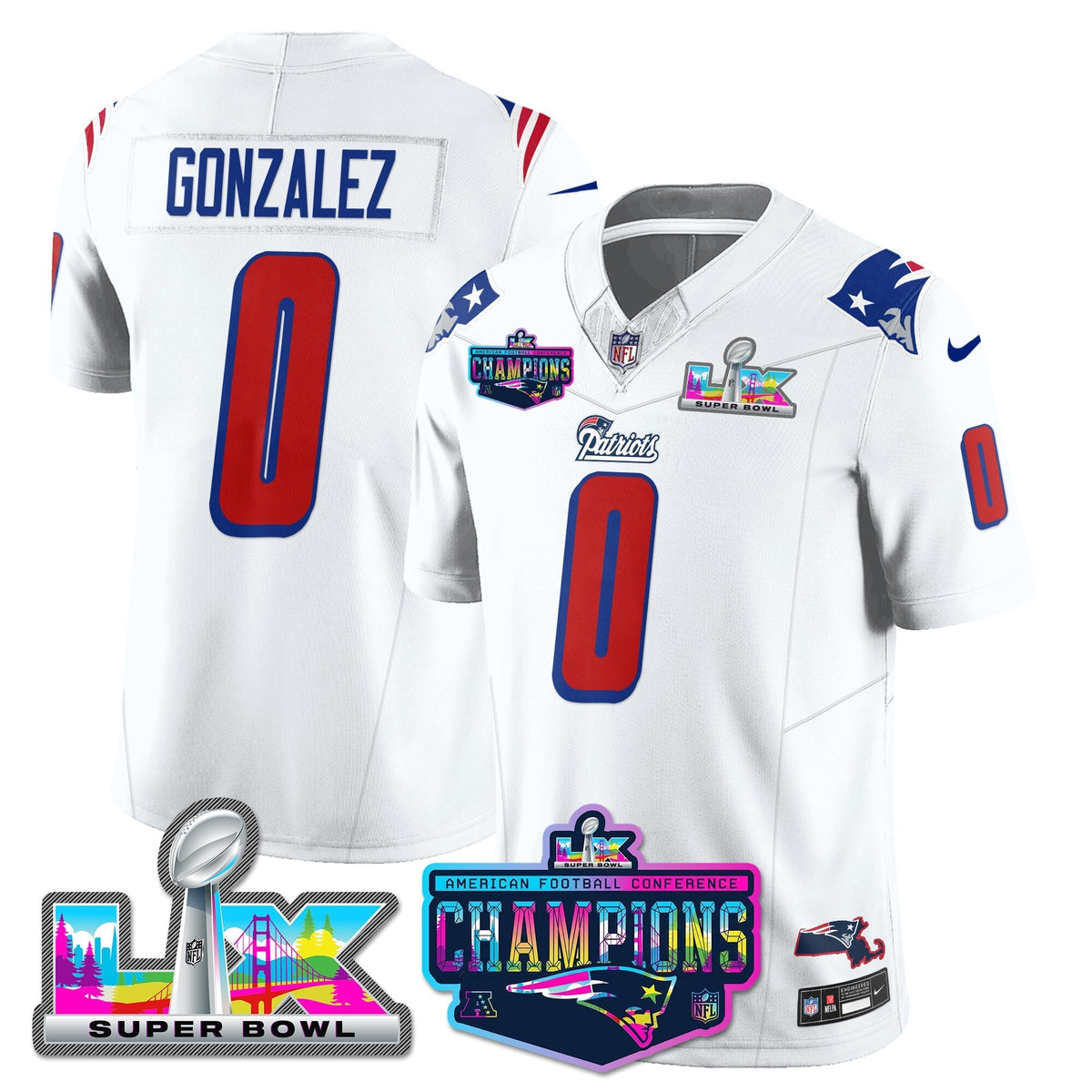 NE 1996 Throwback Limited Vapor Jersey - 2025 AFC Champions Limited Patch