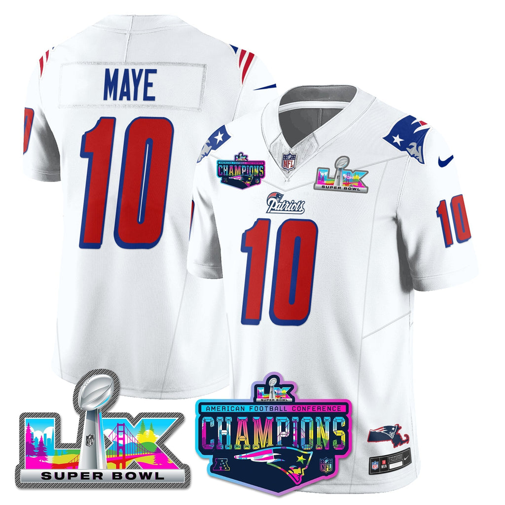 NE 1996 Throwback Limited Vapor Jersey - 2025 AFC Champions Limited Patch