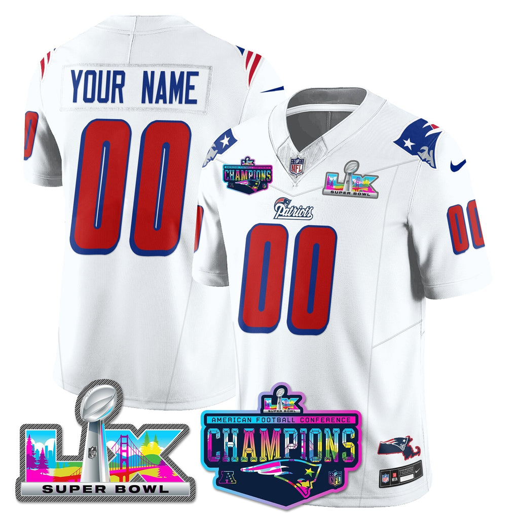 NE 1996 Throwback Limited Vapor Jersey - 2025 AFC Champions Limited Patch