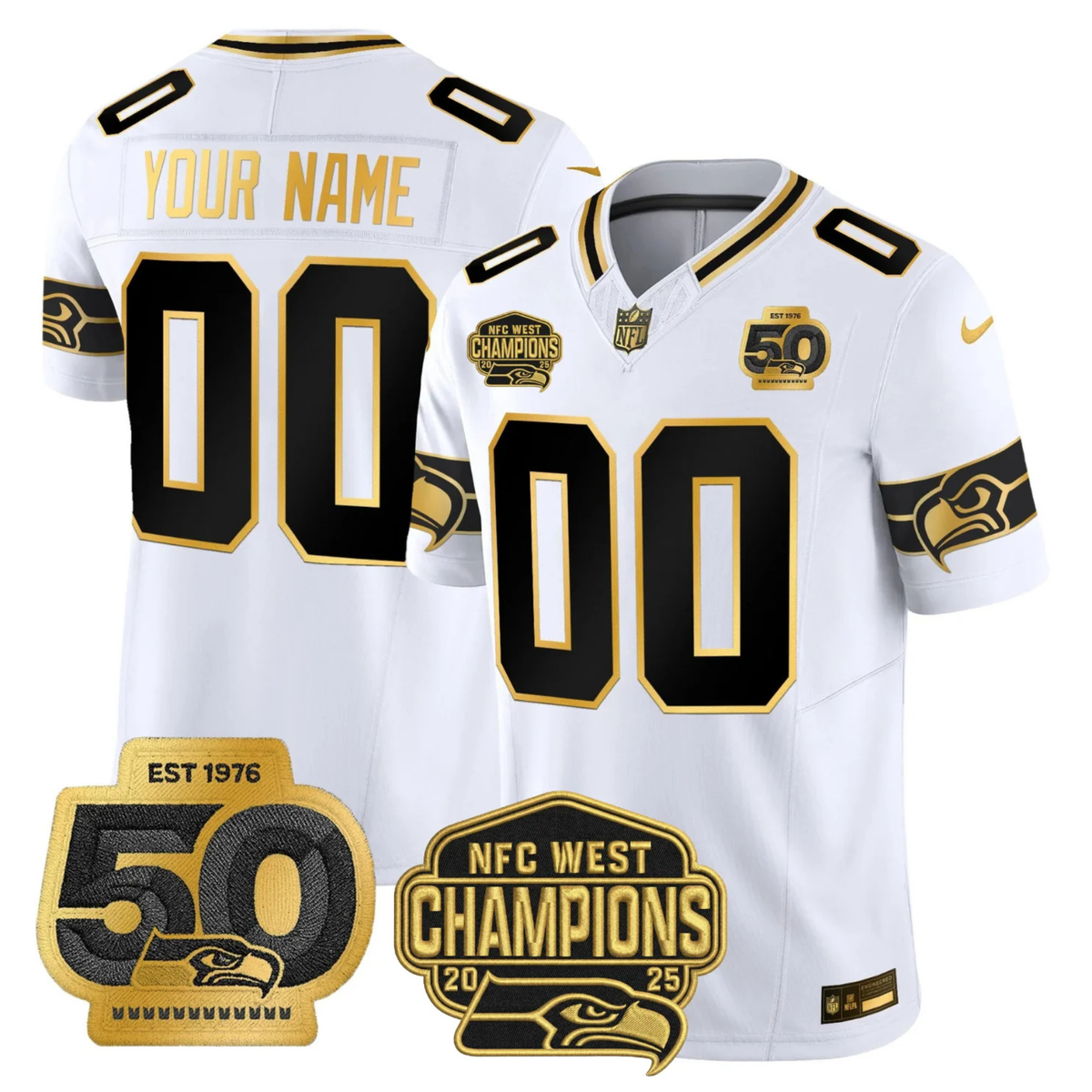 SEA 50th & NFC West Champions Patch Vapor Limited Jersey