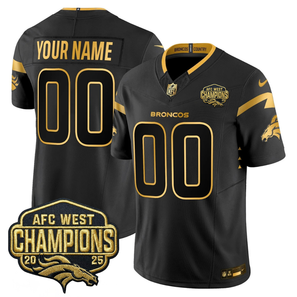 DEN AFC West Champions Patch Gold Vapor Limited Jersey