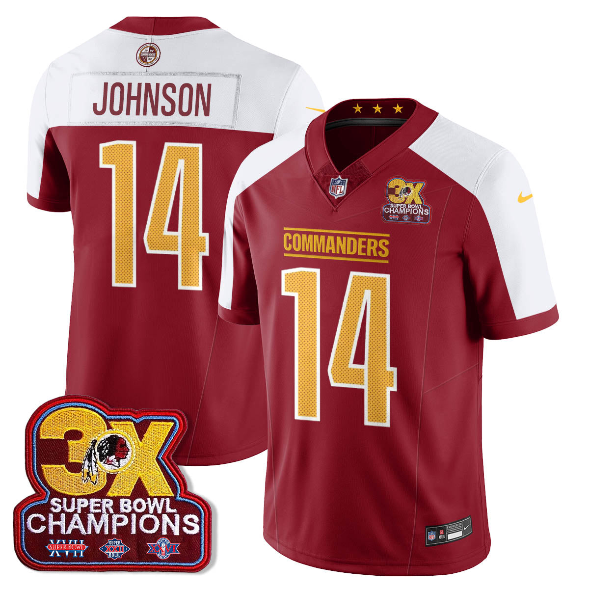 WAS 3-Time Champions Patch Vapor Limited Jersey