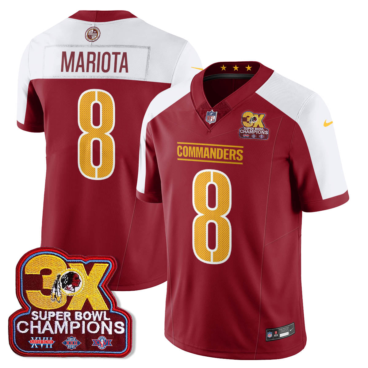 WAS 3-Time Champions Patch Vapor Limited Jersey