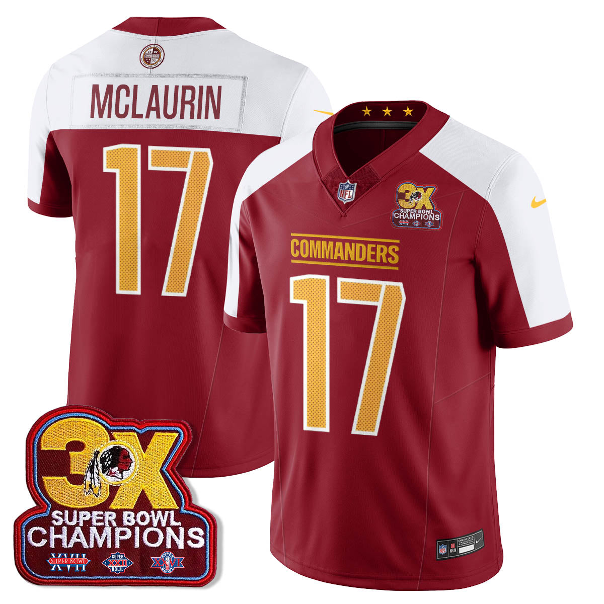 WAS 3-Time Champions Patch Vapor Limited Jersey
