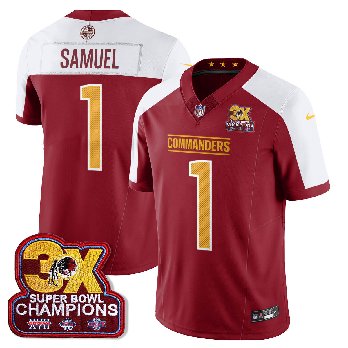 WAS 3-Time Champions Patch Vapor Limited Jersey