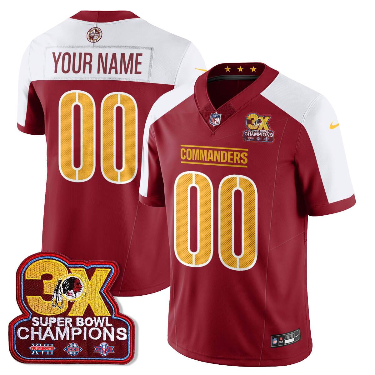WAS 3-Time Champions Patch Vapor Limited Jersey