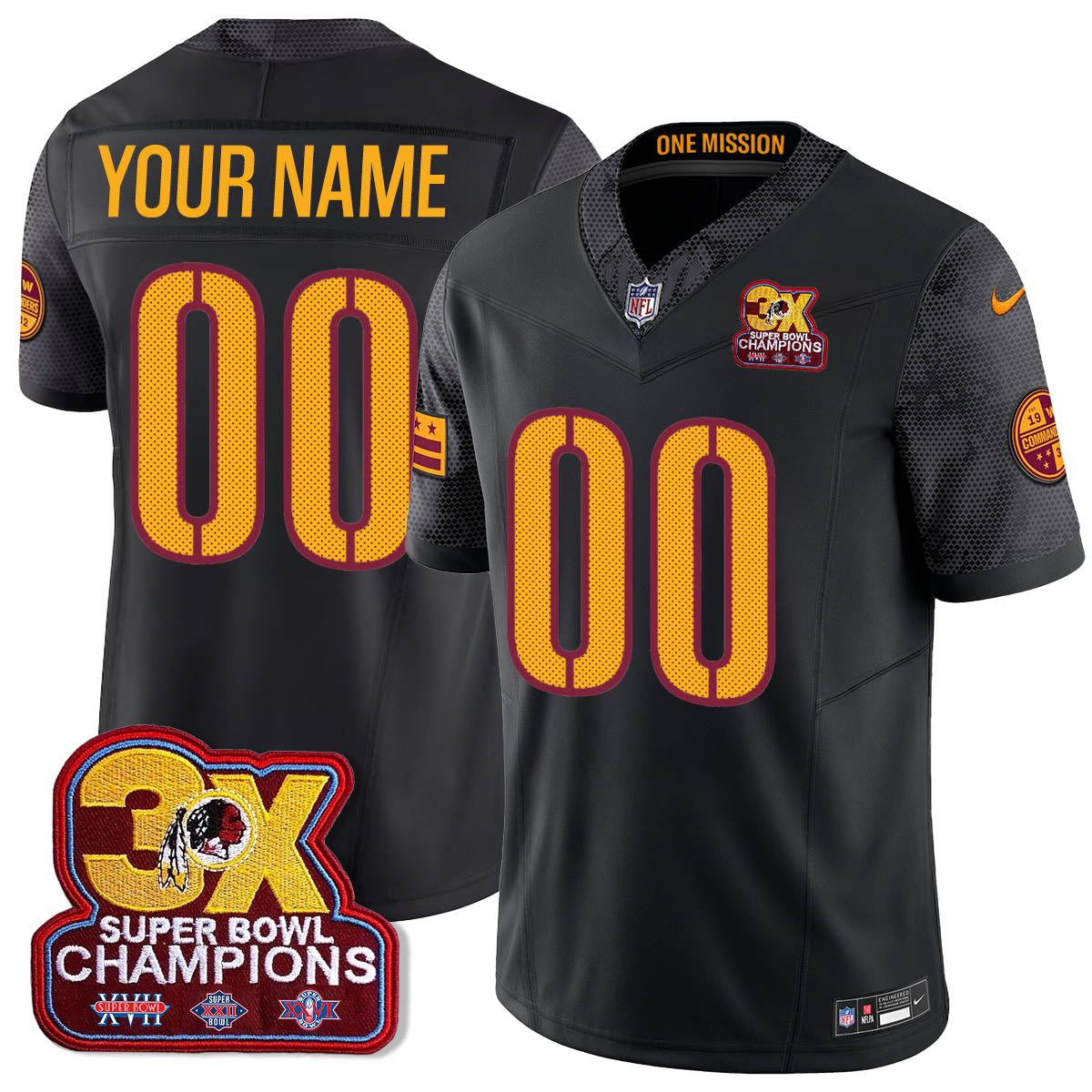 WAS 3-Time Champions Patch Vapor Limited Jersey