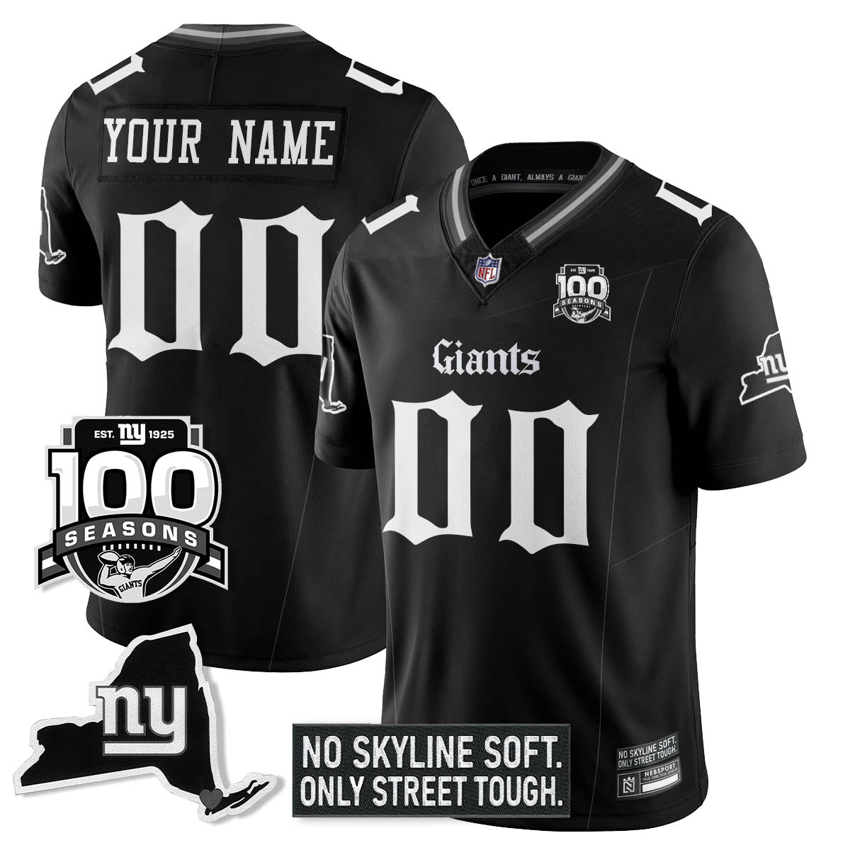 NYG 100th Seasons 'Gothic Gotham Edition' Vapor Limited Jersey