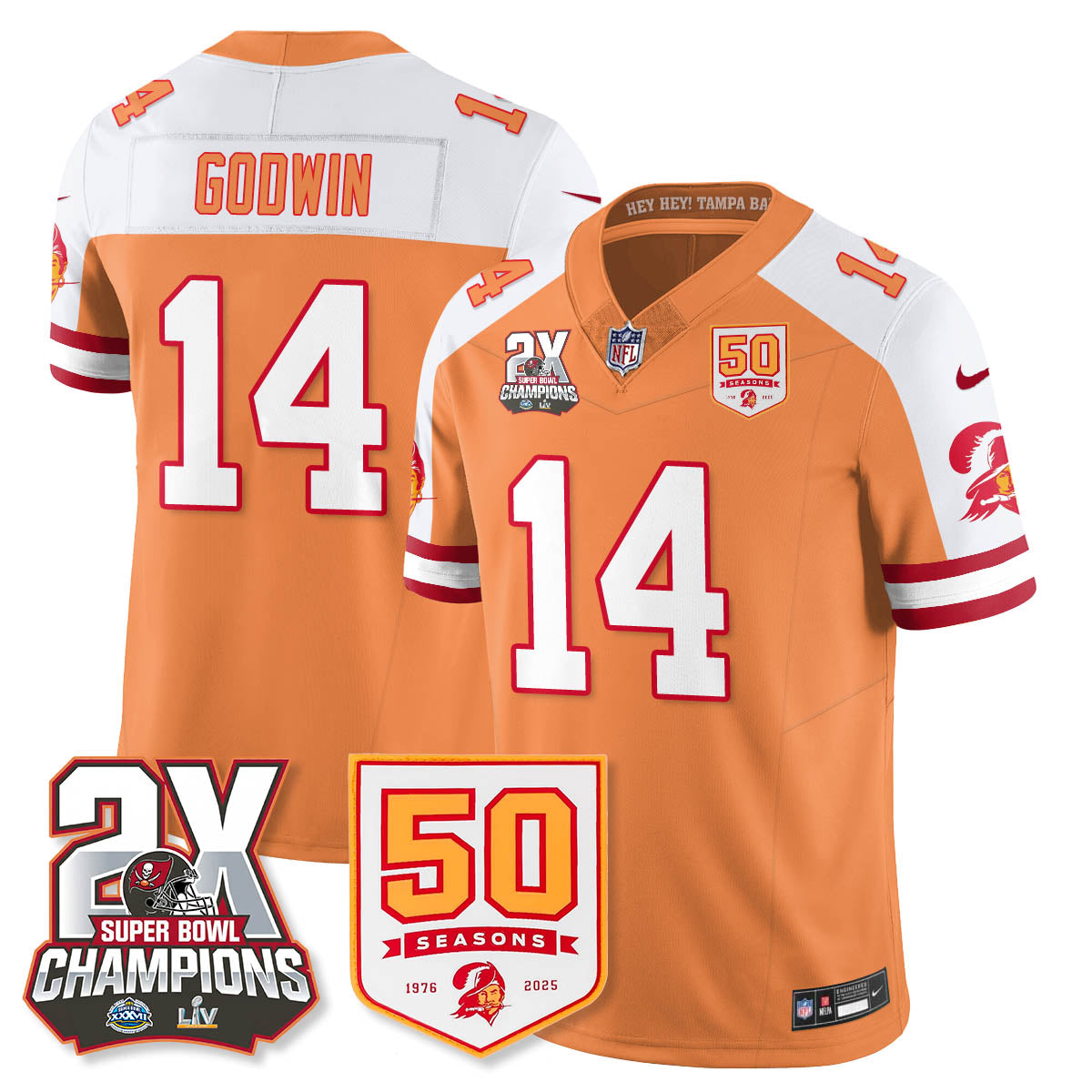 TB 2-Time Champions Patch Throwback Vapor Limited Jersey