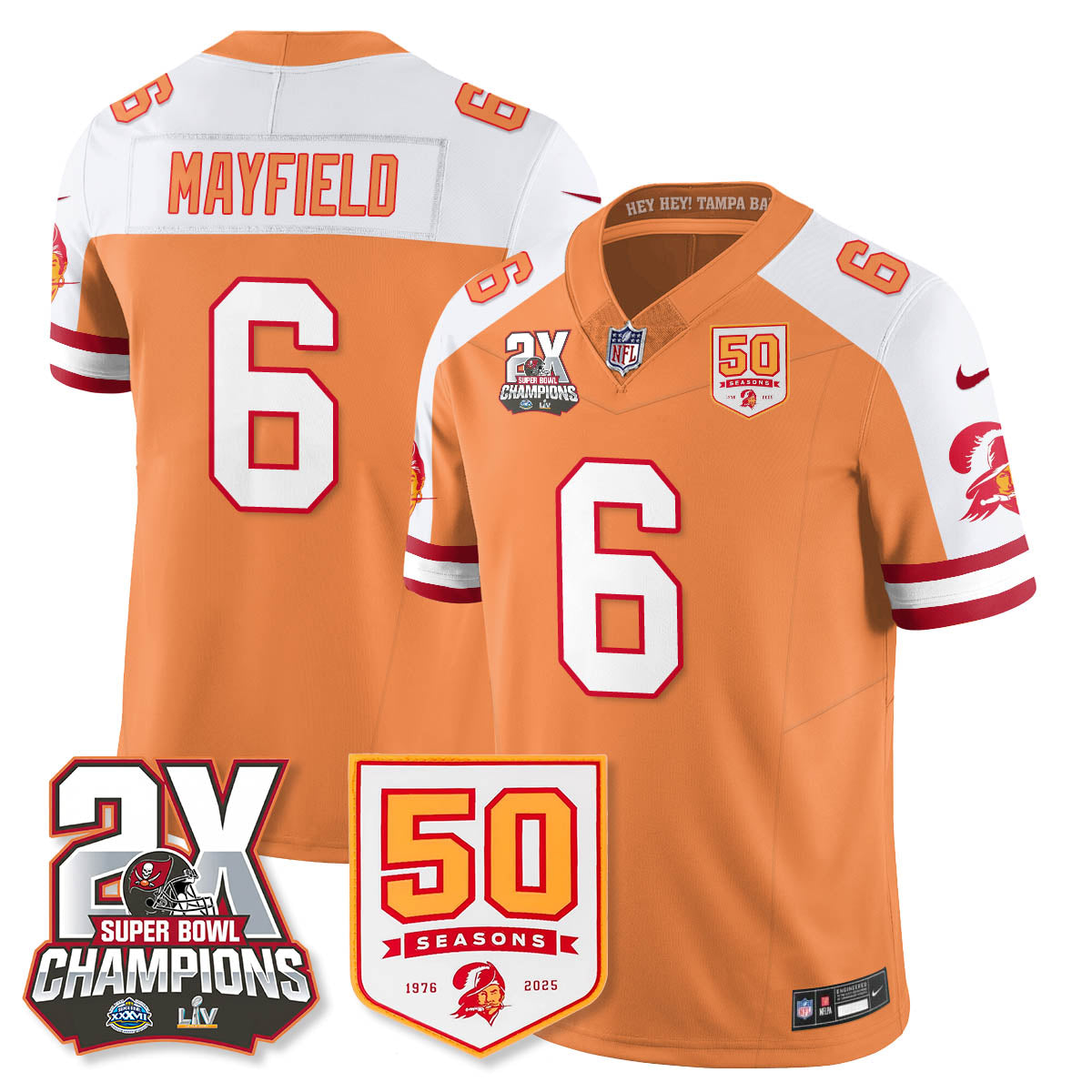 TB 2-Time Champions Patch Throwback Vapor Limited Jersey