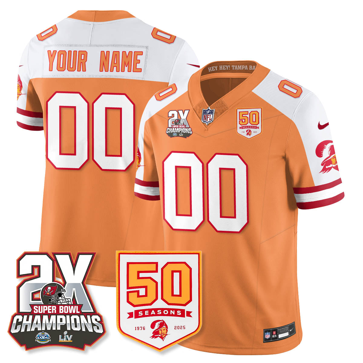 TB 2-Time Champions Patch Throwback Vapor Limited Jersey