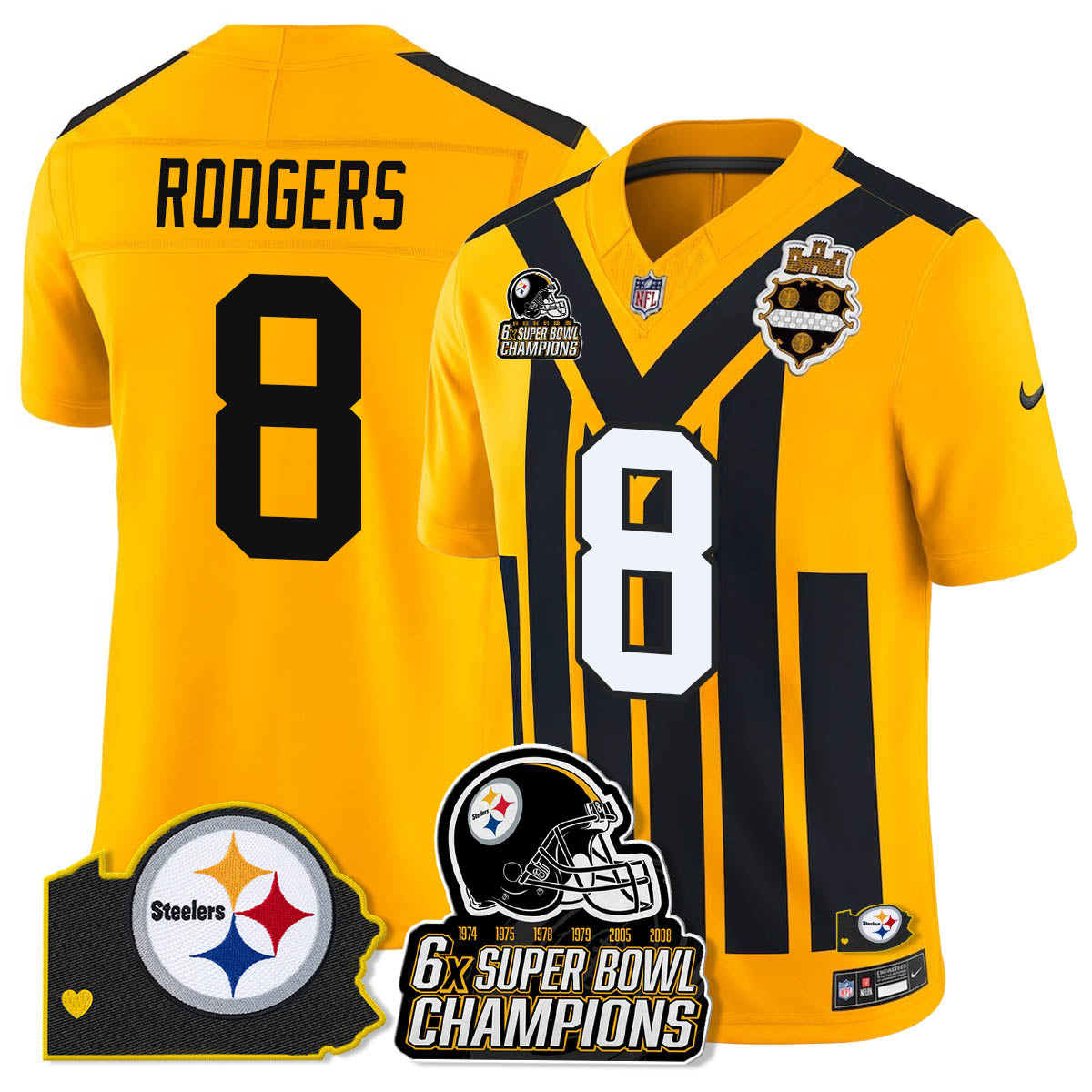 PIT 6-Time Champions Patch Vapor Limited Jersey